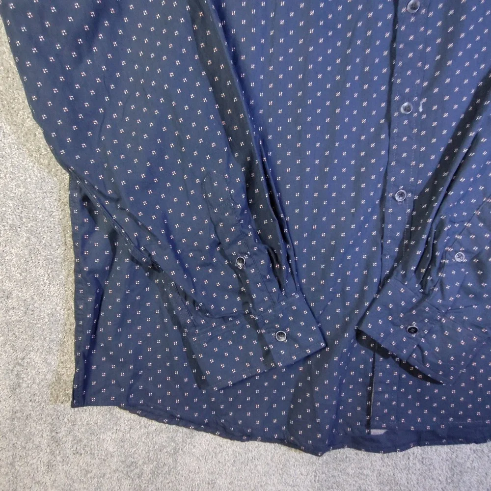 Kenneth Cole Mens Shirt Blue 3X Lightweight Button Up Long Sleeve Regular Fit